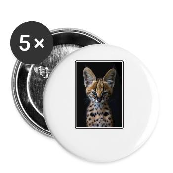 Servale Serval - Buttons groß 56 mm (5er Pack) - Weiß - Vorne