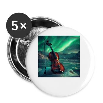 Violine - Buttons groß 56 mm (5er Pack) - Weiß - Vorne