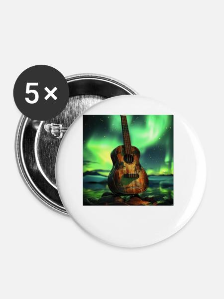 Ukulele - Buttons groß 56 mm (5er Pack) - Weiß
