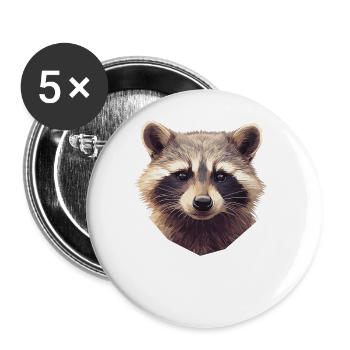 Ratons laveurs Raton laveur - Lot de 5 grands badges (56 mm) - blanc - Devant