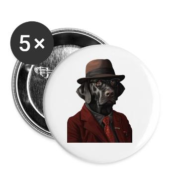 Labrador Retriever - Buttons groß 56 mm (5er Pack) - Weiß - Vorne