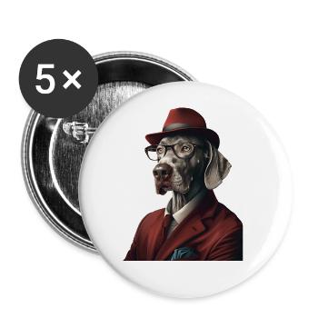 Weimaraner - Buttons groß 56 mm (5er Pack) - Weiß - Vorne