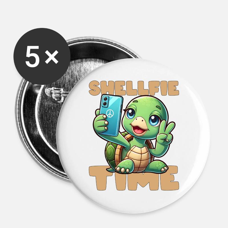 SHELLFIE TIME! - Buttons large 2.2''/56 mm (5-pack) - white