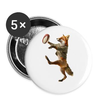 Fuchs - Buttons groß 56 mm (5er Pack) - Weiß - Vorne