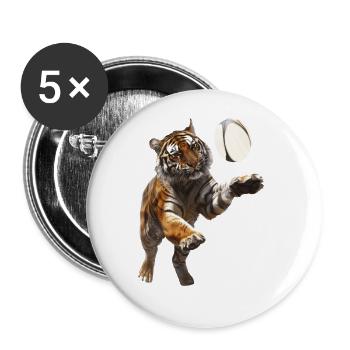 Tiger - Buttons groß 56 mm (5er Pack) - Weiß - Vorne