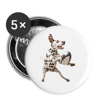 Dalmatiner - Buttons groß 56 mm (5er Pack) - Weiß - Vorne