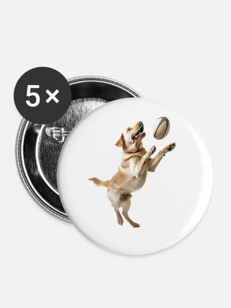 Labrador Retriever - Buttons groß 56 mm (5er Pack) - Weiß