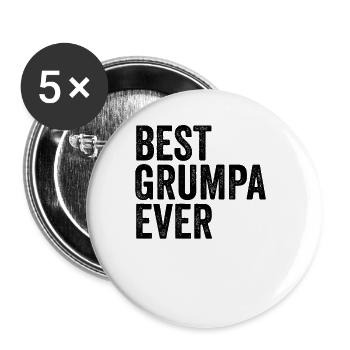 Bester Grumpa aller Zeiten. Lustiger Opa. Bester G - Buttons groß 56 mm (5er Pack) - Weiß - Vorne