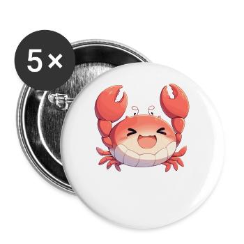 Crab Crab - Buttons large 2.2''/56 mm (5-pack) - white - Front