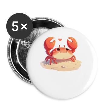 Crab Crab - Buttons large 2.2''/56 mm (5-pack) - white - Front