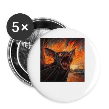 Schläger - Buttons groß 56 mm (5er Pack) - Weiß - Vorne