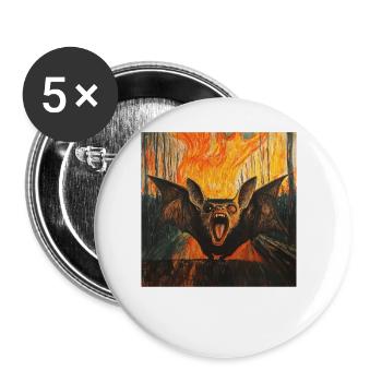 Schläger - Buttons groß 56 mm (5er Pack) - Weiß - Vorne