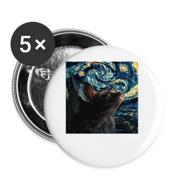 Schläger - Buttons groß 56 mm (5er Pack) - Weiß - Vorne