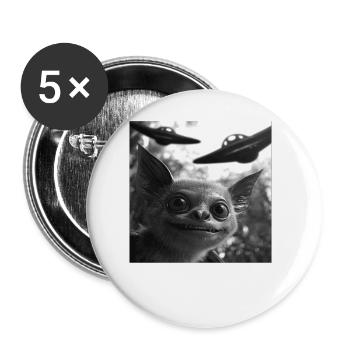 Schläger - Buttons groß 56 mm (5er Pack) - Weiß - Vorne