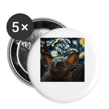 Schläger - Buttons groß 56 mm (5er Pack) - Weiß - Vorne