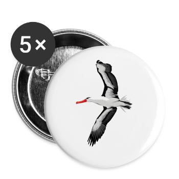 Möwe - Buttons groß 56 mm (5er Pack) - Weiß - Vorne