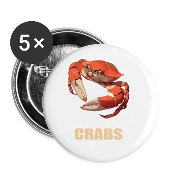 Crab Crab - Buttons large 2.2''/56 mm (5-pack) - white - Front