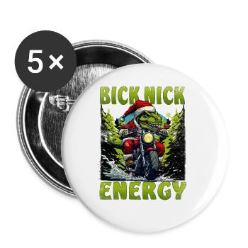 Big Nick Energy Lustiger Weihnachtsmann Weihnachte - Buttons groß 56 mm (5er Pack) - Weiß - Vorne