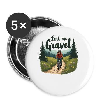 Lost on Gravel Gravel Bike Gravel Bikes - Buttons large 2.2''/56 mm (5-pack) - white - Front