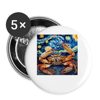 Krabbe - Buttons groß 56 mm (5er Pack) - Weiß - Vorne
