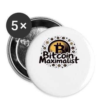 Bitcoin Maximalist - Design crypto élégant - Lot de 5 grands badges (56 mm) - blanc - Devant