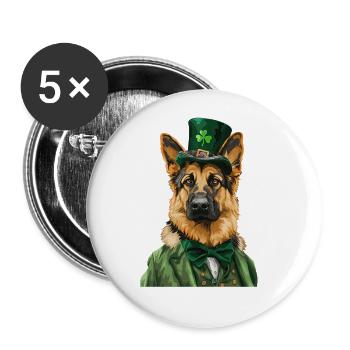Deutscher Schäferhund - Buttons groß 56 mm (5er Pack) - Weiß - Vorne