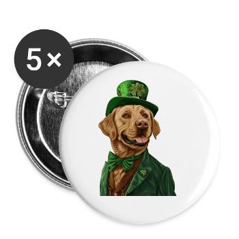 Labrador Retriever - Buttons groß 56 mm (5er Pack) - Weiß - Vorne