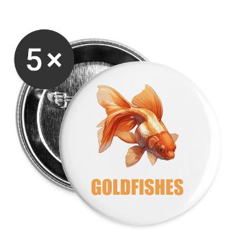 poisson rouge - Lot de 5 grands badges (56 mm) - blanc - Devant