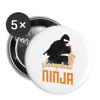 Saxophones Ninja Saxophones Ninja - Buttons large 2.2''/56 mm (5-pack) - white - Front
