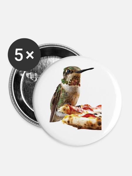 Kolibri - Buttons groß 56 mm (5er Pack) - Weiß