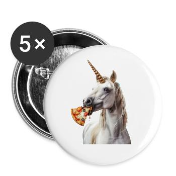Einhorn - Buttons groß 56 mm (5er Pack) - Weiß - Vorne