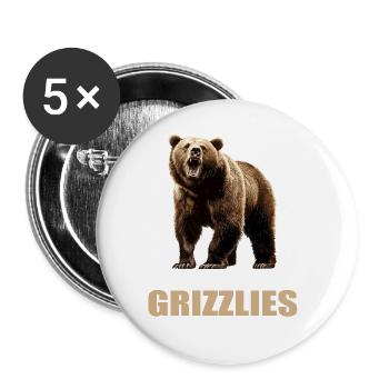 grizzly bears Grizzly bear - Buttons large 2.2''/56 mm (5-pack) - white - Front