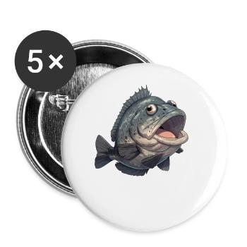 Mérou Mérou - Lot de 5 grands badges (56 mm) - blanc - Devant