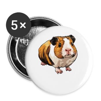 guinea pigs - Buttons large 2.2''/56 mm (5-pack) - white - Front