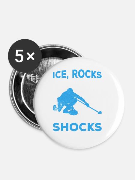 Curling Sport Curling - Buttons groß 56 mm (5er Pack) - Weiß
