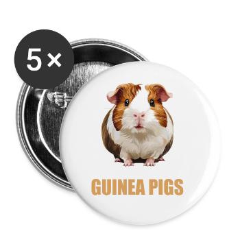 guinea pigs - Buttons large 2.2''/56 mm (5-pack) - white - Front