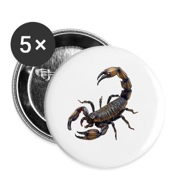 Skorpion - Buttons groß 56 mm (5er Pack) - Weiß - Vorne