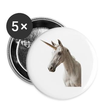 Einhorn - Buttons groß 56 mm (5er Pack) - Weiß - Vorne