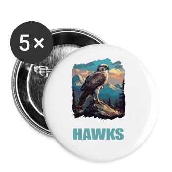 Faucon Faucon - Lot de 5 grands badges (56 mm) - blanc - Devant