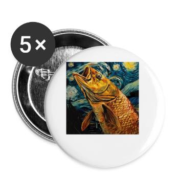 Tarpon - Buttons groß 56 mm (5er Pack) - Weiß - Vorne