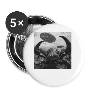 Skorpion - Buttons groß 56 mm (5er Pack) - Weiß - Vorne