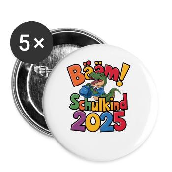 School Child 2025 School Enrollment Back to School - Buttons large 2.2''/56 mm (5-pack) - white - Front