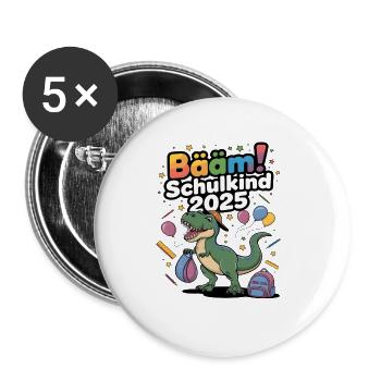 School Child 2025 School Enrollment Back to School - Buttons large 2.2''/56 mm (5-pack) - white - Front