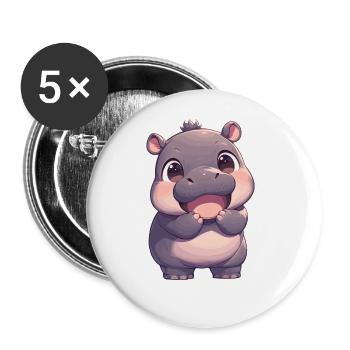 Hippopotamus Hippopotamus - Buttons large 2.2''/56 mm (5-pack) - white - Front