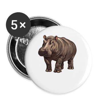 Hippopotamus Hippopotamus - Buttons large 2.2''/56 mm (5-pack) - white - Front