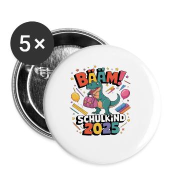 School Child 2025 School Enrollment Back to School - Buttons large 2.2''/56 mm (5-pack) - white - Front