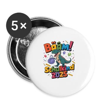 School Child 2025 School Enrollment Back to School - Buttons large 2.2''/56 mm (5-pack) - white - Front