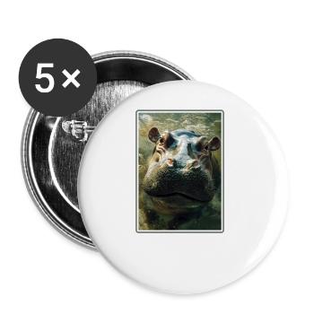 Hippopotamus Hippopotamus - Buttons large 2.2''/56 mm (5-pack) - white - Front
