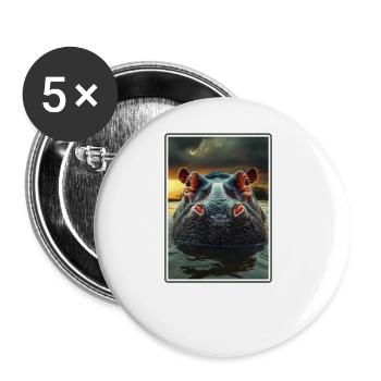 Hippopotamus Hippopotamus - Buttons large 2.2''/56 mm (5-pack) - white - Front