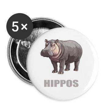 Hippopotamus Hippopotamus - Buttons large 2.2''/56 mm (5-pack) - white - Front